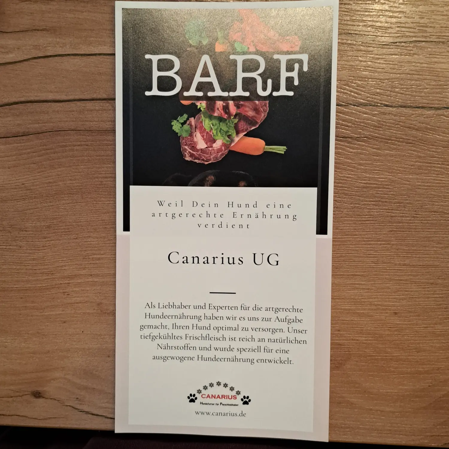 Canarius, BARF-Faltblatt